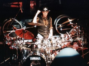Drummer Ric Parnell of Spinal Tap in concert at the Orpheum Theatre in Minneapolis, May 1992.