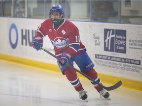 Lakeshore Canadiens' forward Trevor Larue, had one of the team's goals in Sunday's Schmalz Cup championship win over the Clarington Eagles.