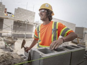 High demand for Ontario skilled trades workers. Matt Bernard, 18, seen at work at a construction site on Argyle Road on Wednesday, May 11, 2022, was a winner at an Ontario skills competition.
