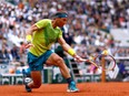 Spain's Rafael Nadal in action during his first round match against Australia's Jordan Thompson at the French Open in Paris, May 23, 2022.