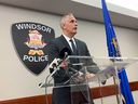 Acting Supt. Karel Degraaf of Windsor police addresses media on May 25, 2022.