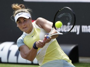 Canada's Bianca Andreescu defeated top-seeded Daria Kasatkina of Russia 6-4, 6-1 in quarterfinal play Thursday at the Bad Homburg Open. Canada's Bianca Andreescu returns the ball to Czech Republic's Karolina Pliskova during their WTA tournament round of sixteen tennis match in Berlin, Germany, Wednesday, June 15, 2022.