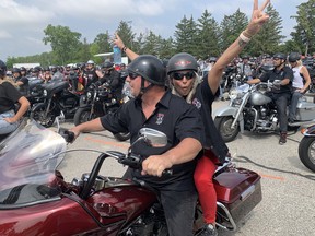 Dani Probert gets into the spirit of the day at the Ciociaro Club on Sunday, June 26, 2022, in the 10th and last Bob Probert Ride, which raises money for the Hôtel-Dieu Grace Healthcare Foundation.