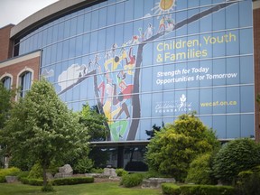 A new window graphic has been unveiled at the Windsor-Essex Children's Aid Foundation, pictured on Monday, June 6, 2022.