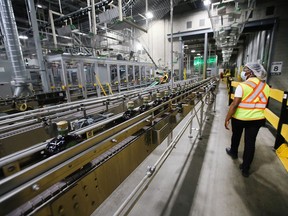 A section of the Diageo Canada bottling plant in Amherstburg is shown on Friday.
