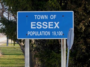 Town of Essex sign, photographed 2020.