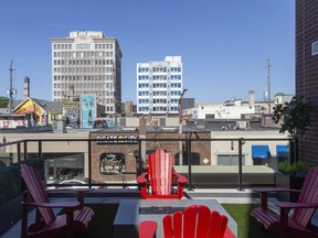 A view of downtown Windsor from the rooftop common area of ​​The Hive on Pelissier Street, shown during a grand opening ceremony on Thursday 16 June 2022.
