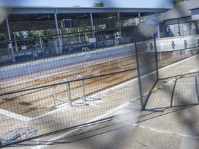 A closed Lanspeary Park pool is seen on Thursday, June 30, 2022.