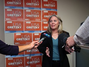 NDP Lisa Gretzky (Windsor West) can be seen on election night Thursday, June 2, 2022 after her re-election.