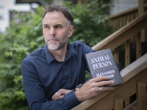 Author Alexander MacLeod is pictured with his latest collection of short stories, called Animal Person, while in town for a launch event at Biblioasis, on Monday, June 6, 2022.