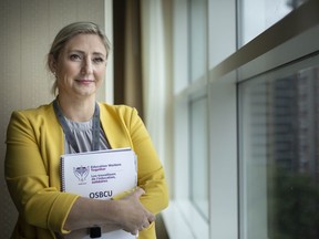 CUPE's Ontario School Board Council of Unions President, Laura Walton, is pictured during a convention at Caesars Windsor, on Tuesday, June 7, 2022.