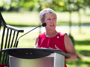 WINDSOR, ON. Monday, June 27, 2022 ??Jennifer Jones, Rotary International president-elect, speaks at Jackson Park in Windsor during a ceremony honouring Jones's new position on Monday, June 27, 2022.