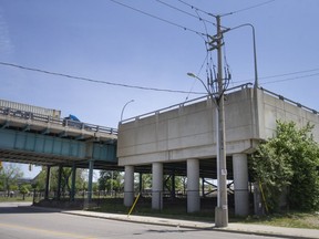 The Canadian on-ramp to the proposed second span of the Ambassador Bridge, shown Monday, June 13, 2022, has stood for years, waiting for the bridge part of the project to get underway.