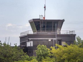 The Windsor Airport control tower is shown on June 1, 2022.