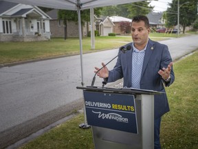 Ward 1 Coun. Fred Francis speaks during a press event outside Roseland Golf and Curling Club about a planned trail network, on Wednesday, June 29, 2022.