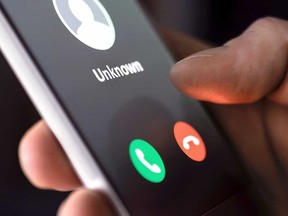 A stock image illustrating a phone call from an unlisted number.