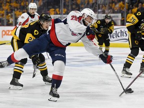 Windsor Spitfires' forward Daniel D'Amico snaps off a shot during Sunday's 5-4 loss to the Bulldogs in Hamilton. 
The Hamilton Bulldogs faced off against the Windsor Spitfires in Game 2 of their OHL championship series at First Ontario Centre in Hamilton Sunday. Photo by: Barry Gray, The Hamilton Spectator.