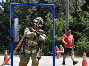 It was all fun and games — but also hard work, for some firefighters from across Essex County, who competed in the Firefighter Combat Challenge. The challenge was held on Sunday, July 3, 2022, in Tecumseh to help mark the town’s big 100th birthday.