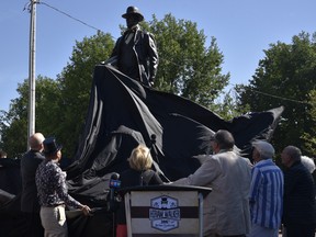 Happy Birthday Hiram: The Walker Family Legacy Celebrated City lights, councilors and project donors gathered on Saturday, July 2, to officially unveil the statue of Hiram Walker.