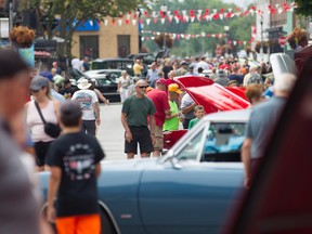 People visit Dalhousie Street in Amherstburg for the Amherstburg’s Gone Car Crazy Show on Sunday, July 24, 2022.