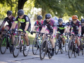 Cyclists are shown competing at the Ciociaro Club on August 23, 2018.