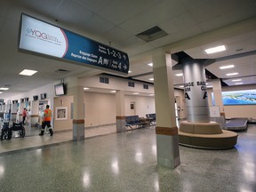 The baggage claim area at the Windsor International Airport is shown on Monday, July 4, 2022.