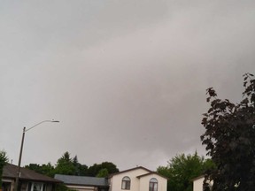 A funnel cloud visible over Windsor and LaSalle in August 2016.