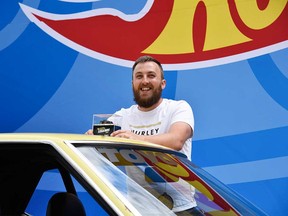 Kevin Huth of Windsor and his contest-winning 'Tokyo Trans Am' at the Hot Wheels Legends Tour stop in Windsor on July 16, 2022.