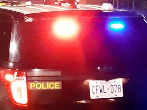 Emergency lights of an OPP vehicle are shown in this file photo.