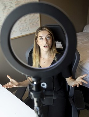 Olivia Lutfallah, 20, of Windsor, has become quite popular on the social media network TikTok with her videos on ADHD. The Western University student, shown June 30, 2022, has gained millions of likes in only three months since starting her channel. MIKE HENSEN/Postmedia Network