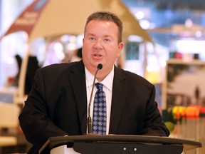 Gordon Orr, CEO of Tourism Windsor Essex Pelee Island, is shown speaking at a press conference on May 11, 2022 at Devonshire Mall.