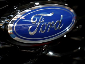 Ford logo is pictured at the 2019 Frankfurt Motor Show (IAA) in Frankfurt, Germany.