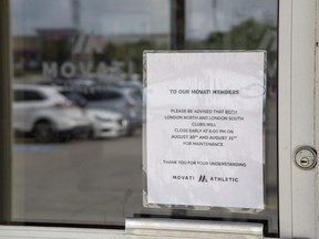 Movati Atheltic on Wonderland Road South in London, Ont. on Tuesday August 30, 2022. Both London locations are closing. (Derek Ruttan/The London Free Press)