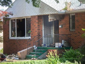 Damage to a home at 490 Bertha Ave. in Windsor's Riverside area after an early morning fire on Aug. 17, 2022.