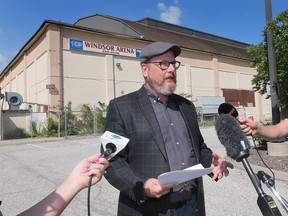 Windsor mayoral candidate Chris Holt is shown at a press conference at the Windsor Arena on Wednesday, August 10, 2022.