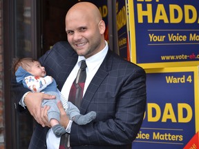 Edy Haddad launched his Ward 4 campaign on Saturday, August 13, 2022 with a kick-off party at Vibe Cafe in Erie Street East.  He was accompanied by his two-month-old great-nephew Charlie Zina.
