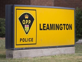 Leamington OPP sign.
