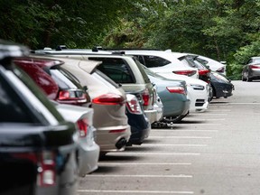 A number of parked vehicles are shown in this August 2022 file photo.