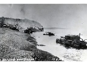 DIEPPE-Aug 19/1942-This was the tragic day on which the Canadain 2nd Division was decimated on the french coast resort. Abandoned tanks were signs of the heavy toll exacted by strongly entrenched German forces. The Essex Scottish Regiment, with a preponderance of Windsor area men was all but eliminated in the nine-hour battle. (The Windsor Star-FILE)
