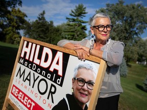 'This is not how we behave.' Leamington Mayor Hilda MacDonald, shown Tuesday, Aug. 30, 2022, has had some of her campaign signs stolen or vandalized, and now police are investigating.