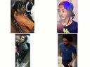 Images of four male suspects sought by Windsor police in relation to an assault on a lone man on Glengarry Avenue on Aug. 2, 2022.