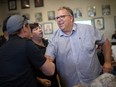 Unifor Local 444 president Dave Cassidy shakes supporters' hands during his campaign for Unifor's national presidency. Photographed in Windsor on May 28, 2022.