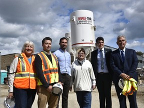 Greater Essex County District school board officials Guiliana Hinchliffe, Brad Gyori and Todd Awender, superintendent of education, joined education minister Stephen Lecce, Windsor-Tecumseh MPP Andrew Dowie and Greater Essex County District School Board trustee Gail Simko-Hatfield at the site of the new Eastview Horizon Public School, slated to open January 2023.
