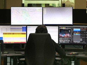 A 911 communicator at work in the Emergency 911 Centre housed at Windsor Police Service headquarters. Photographed Sept. 13, 2022.