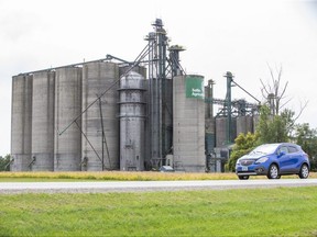The grain elevator on Talbot Line in St. Thomas is one of six being closed by Sollio Agriculture. (Derek Ruttan/The London Free Press)