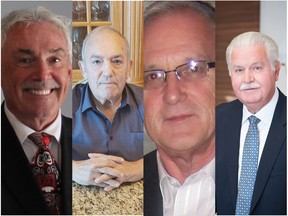 Amherstburg mayoralty candidates Michael Prue, Frank Cerasa, Bob Rozankovic and John LaFramboise.