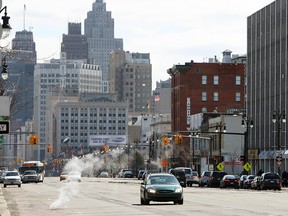 Woodward avenue is pictured in Detroit on Thursday, March 24, 2011. The latest census data shows the city population numbers the lowest it has seen since 1910.