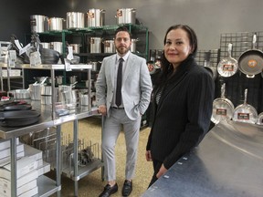 Vice-president of human resources Anna Blaszczynska, and Daniel Bergeron, market sales leader, at Russell Hendrix's Vancouver showroom.