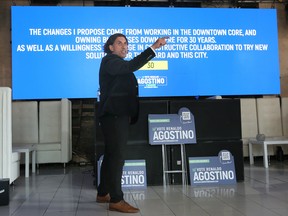 Renaldo Agostino, Windsor Ward 3 city councillor candidate is shown during a press conference on Wednesday, September 14, 2022 at Turbo Espresso Bar.