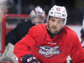 Defenceman Michael Renwick scored twice and added an assist in the Windsor Spitfires' 11-3 road win over the Niagara IceDogs on Friday.